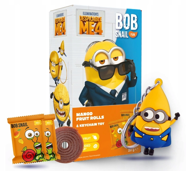 Przekąska Owocowa MANGO 20 g + Zabawka MINIONKI Bez Cukru BOB SNAIL_1