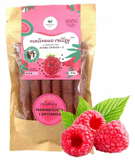 Rollsy MALINOWE z Nasionami Chia Omega 3 50g Naturalnie Zdrowi_1
