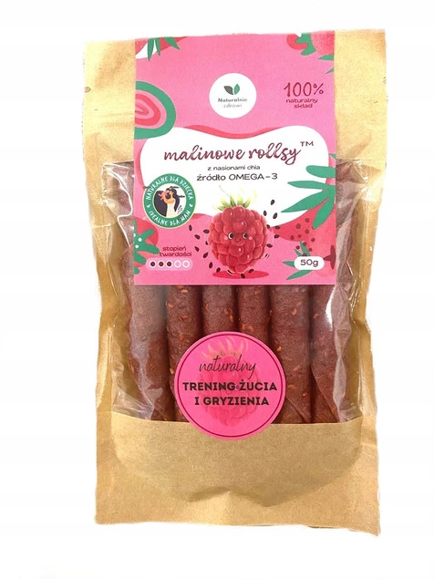 Rollsy MALINOWE z Nasionami Chia Omega 3 50g Naturalnie Zdrowi_3