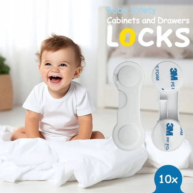 ZABEZPIECZENIA SZAFEK SZUFLAD SZAF Blokada Mebli Zatrzask 10szt SIPO SBS215_6