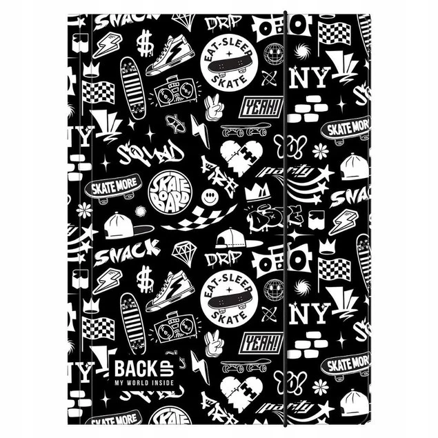 Teczka Na Gumkę A4 Szkolna SKATE Na Prace Plastyczne BackUp 7 A57_1