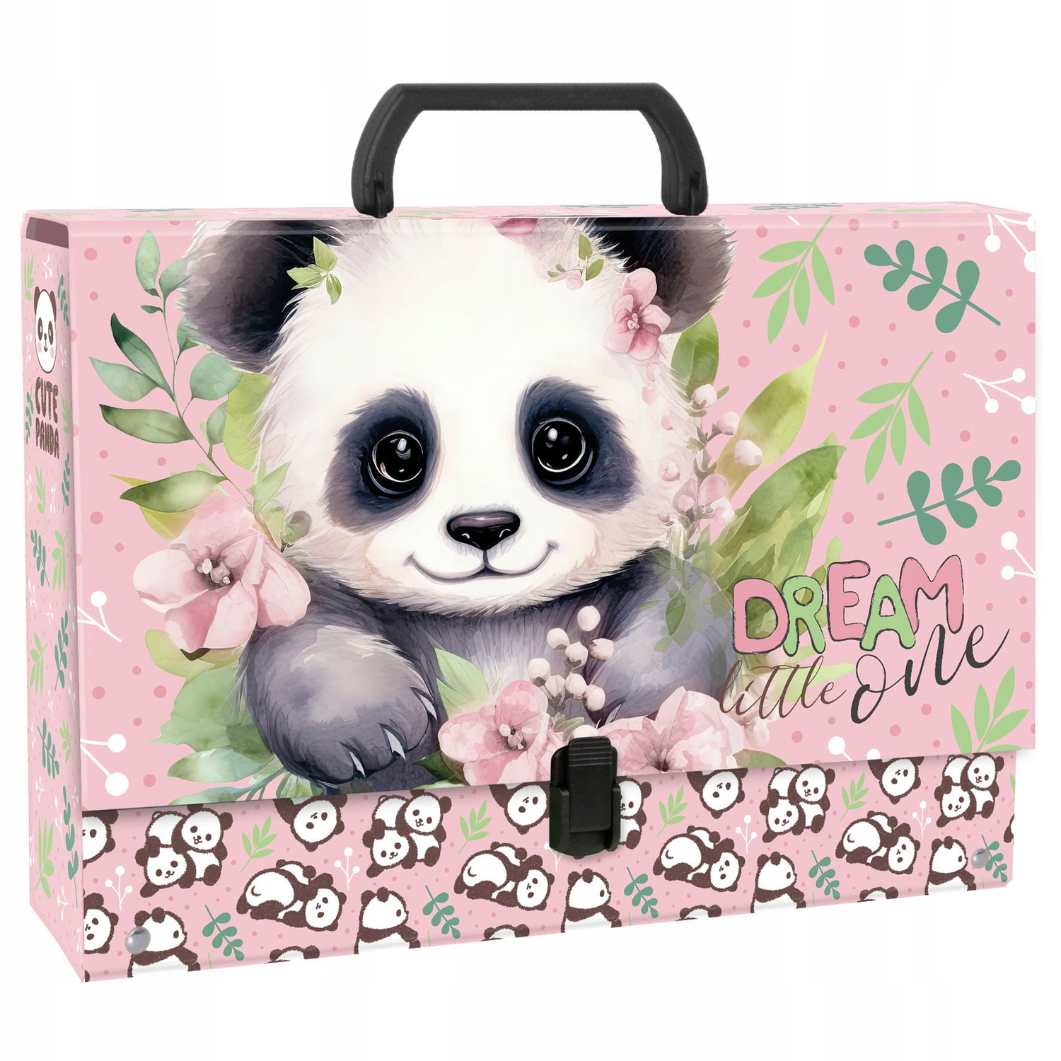 Teczka z Rączką A4 Szkolna PANDA Gruba Lakierowana Derform_1