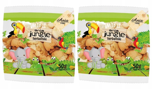 2x50g BIO Ania Herbatniki Mini ZOO Jungle Bez Cukru_1
