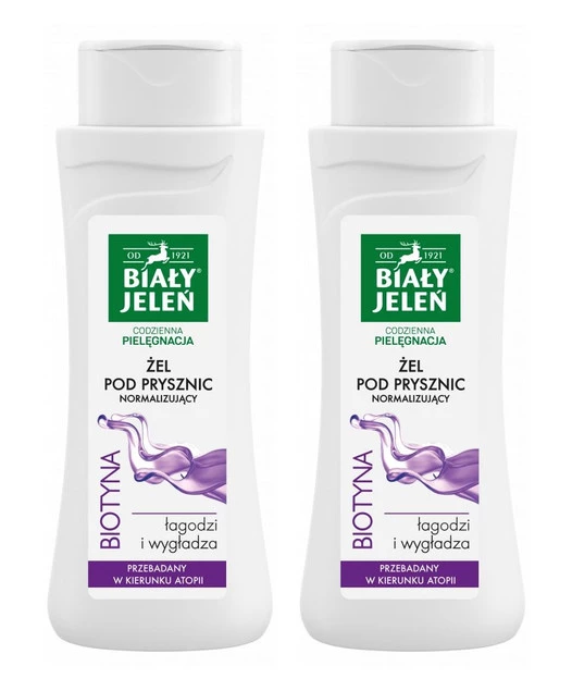 2x BIAŁY JELEŃ Żel Pod Prysznic BIOTYNA Ogranicza Złuszczanie 300ml_3