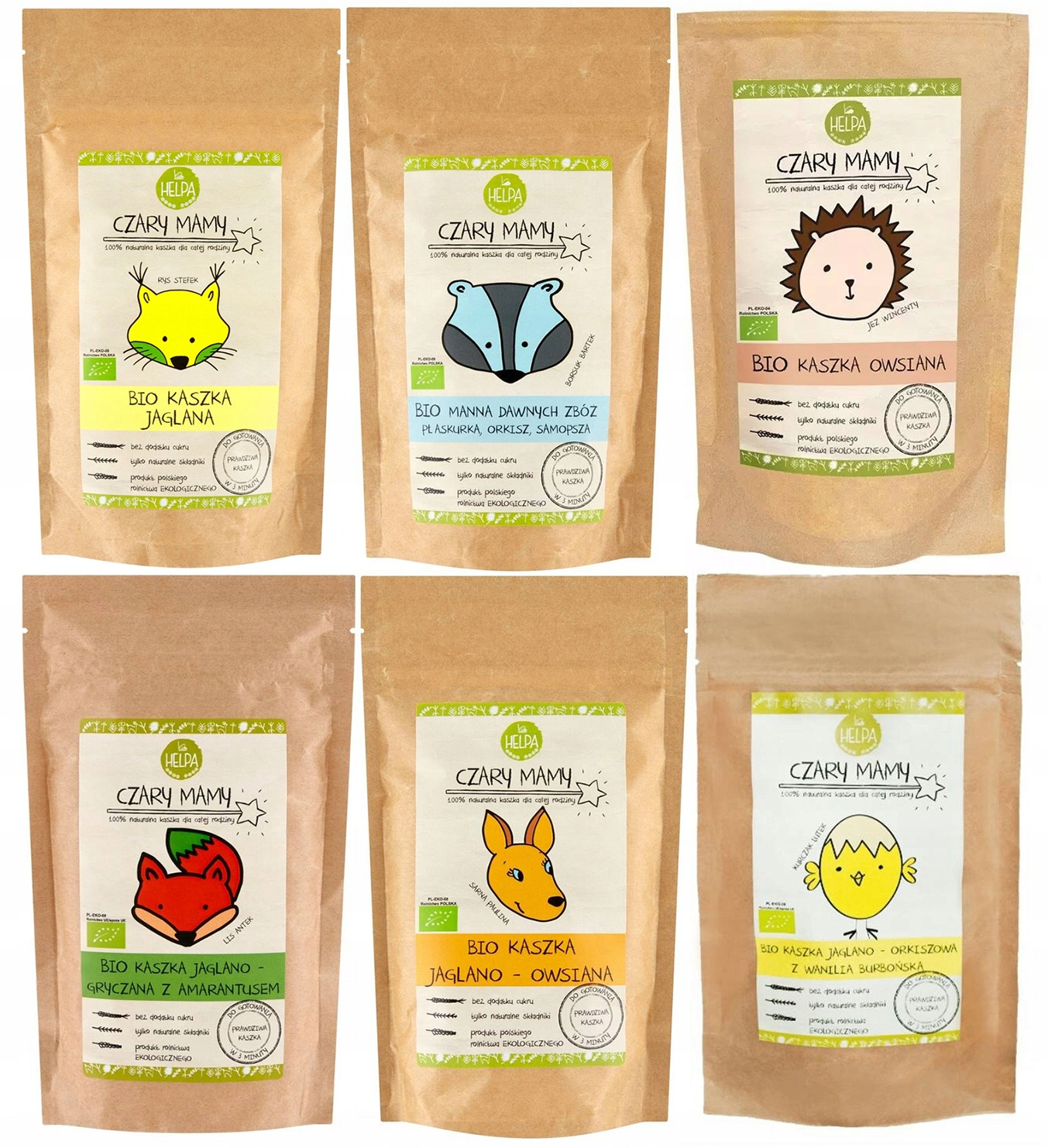 6x Helpa Zestaw Świeża Partia Bio Kaszka Czary Mamy (6x200g)_1