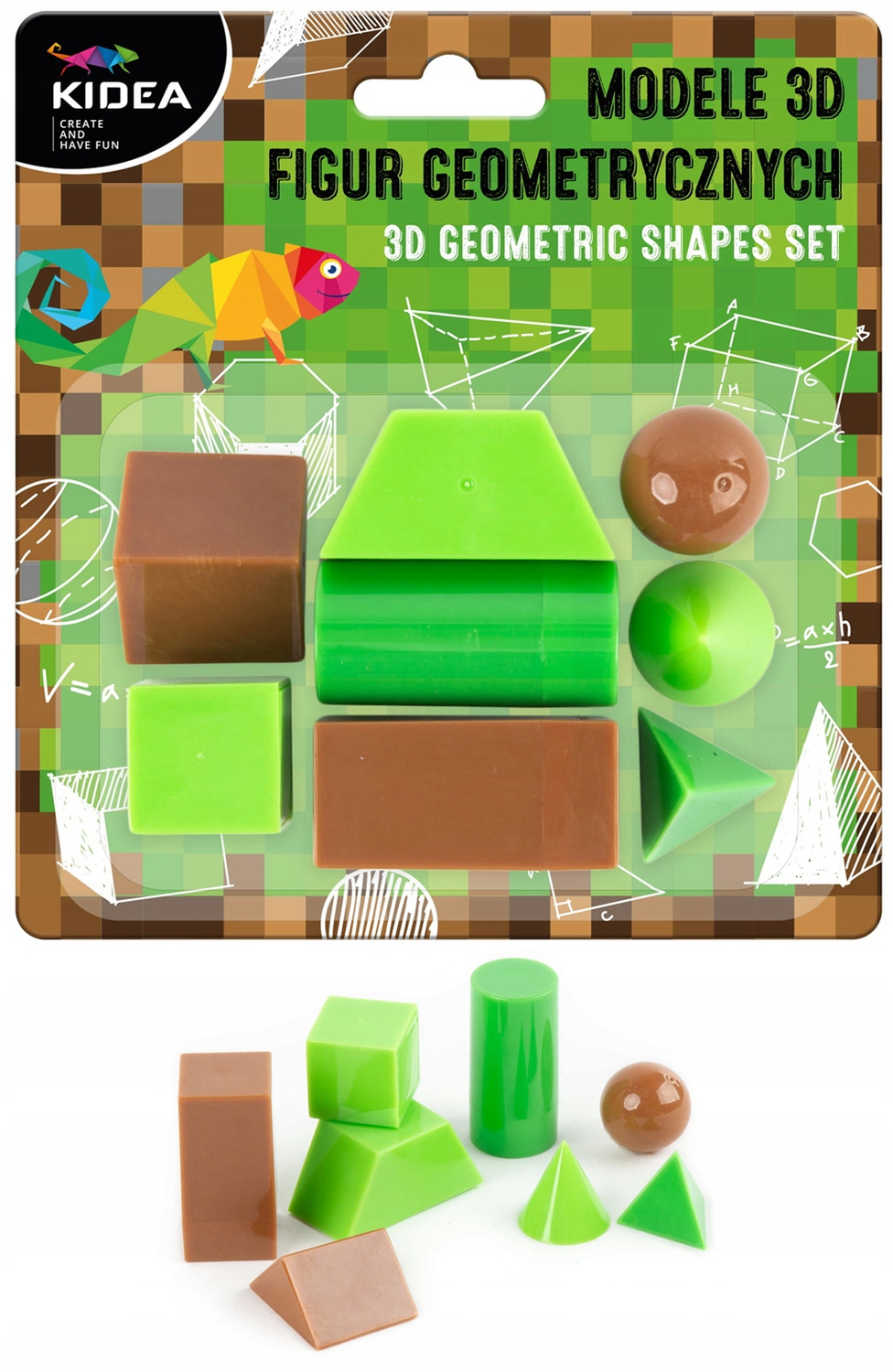 KIDEA Modele 3D Figur Brył Geometrycznych B PIXELE Zestaw Szkolny 8 Modeli_1
