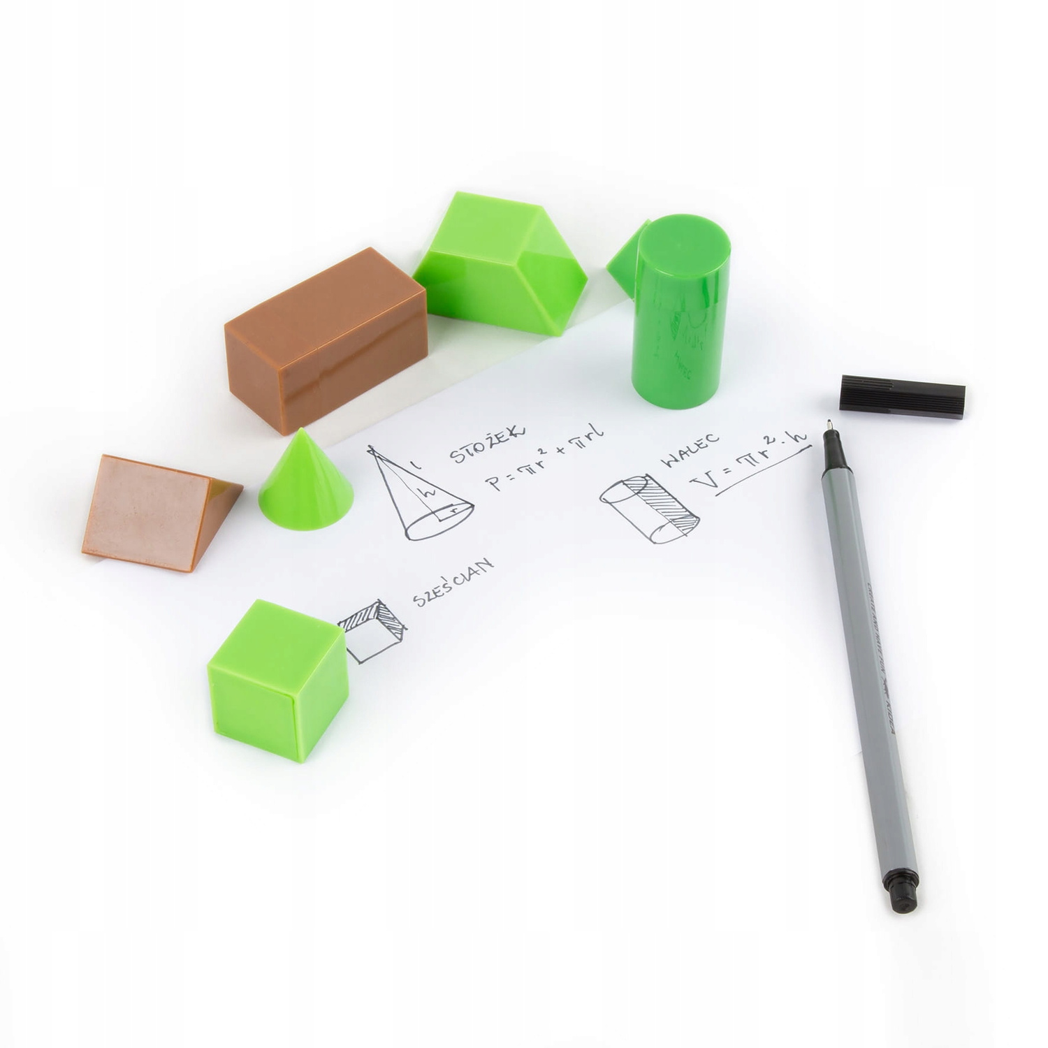 KIDEA Modele 3D Figur Brył Geometrycznych B PIXELE Zestaw Szkolny 8 Modeli_3
