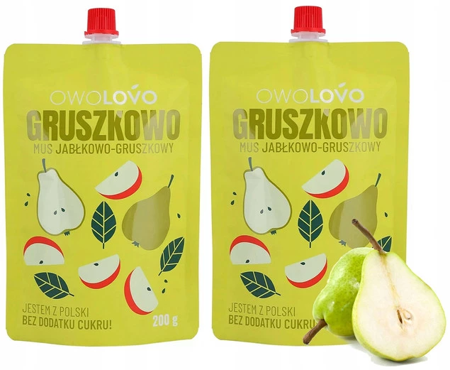 2x OwoLovo Gruszkowo Mus Jabłkowo-Gruszkowy Dla Dzieci 200g_1