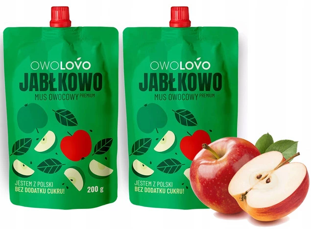2x OwoLovo Jabłkowo Mus Jabłkowy Dla Dzieci 200g_1