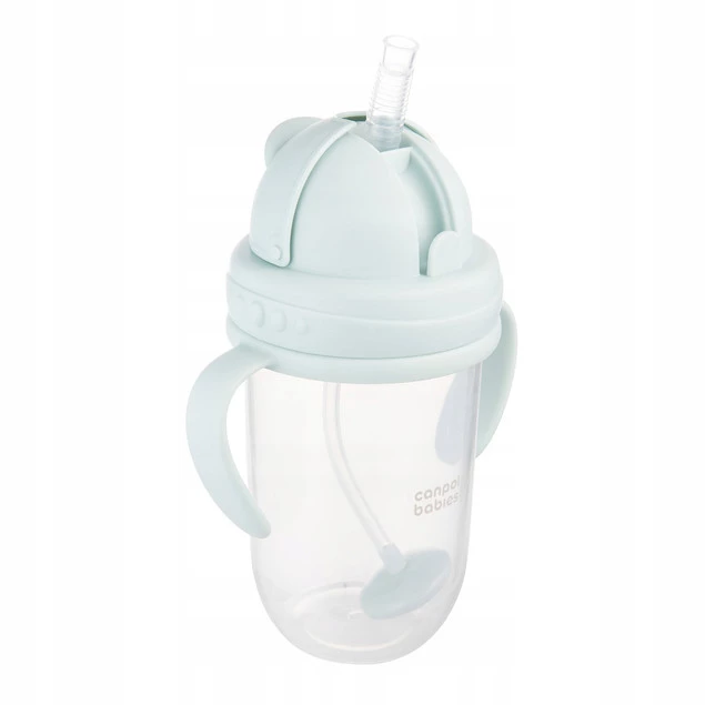 Canpol KUBEK NIEKAPEK Bidon z Obciążoną SŁOMKĄ 270 ml ZIELONY 6M+_4