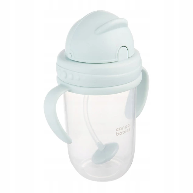 Canpol KUBEK NIEKAPEK Bidon z Obciążoną SŁOMKĄ 270 ml ZIELONY 6M+_5
