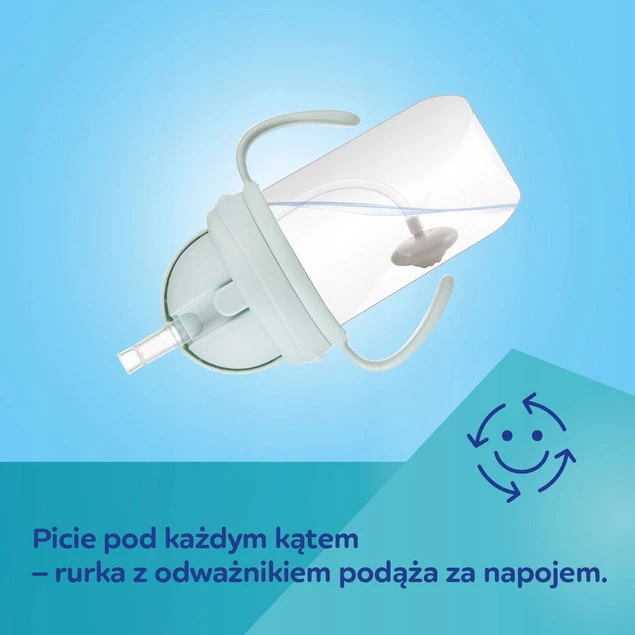 Canpol KUBEK NIEKAPEK Bidon z Obciążoną SŁOMKĄ 270 ml KREMOWY 6M+_4