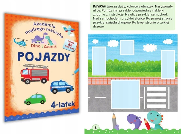 Akademia 4-Latka ZADANIA ĆWICZENIA Bezpieczeństwo Pojazdy Przyroda 4+ SBM_6