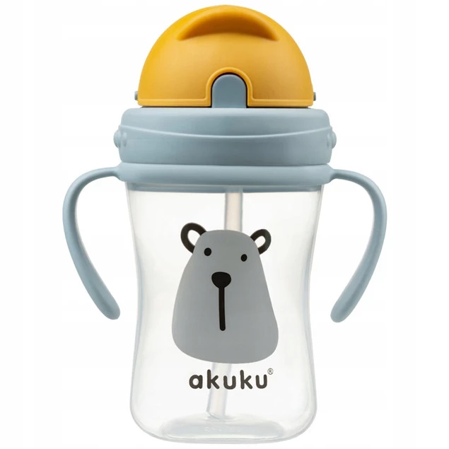 AKUKU Kubek Bidon z Chowaną Słomką Uchwyty 300ml 9m+ A0203_5