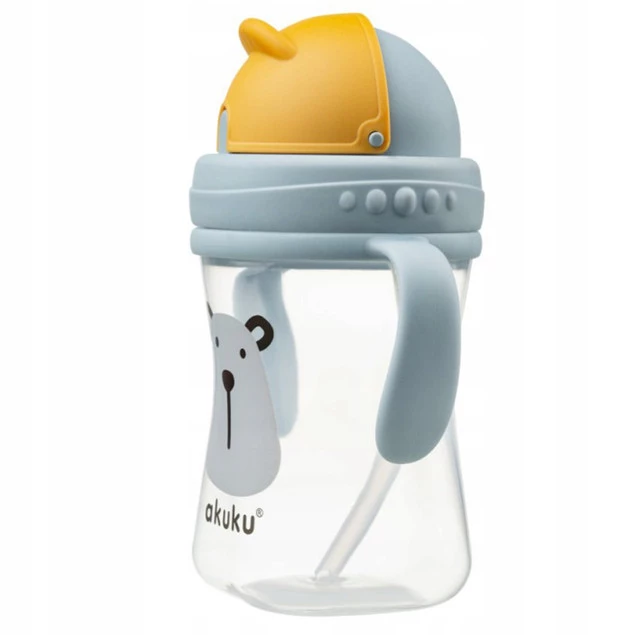AKUKU Kubek Bidon z Chowaną Słomką Uchwyty 300ml 9m+ A0203_6