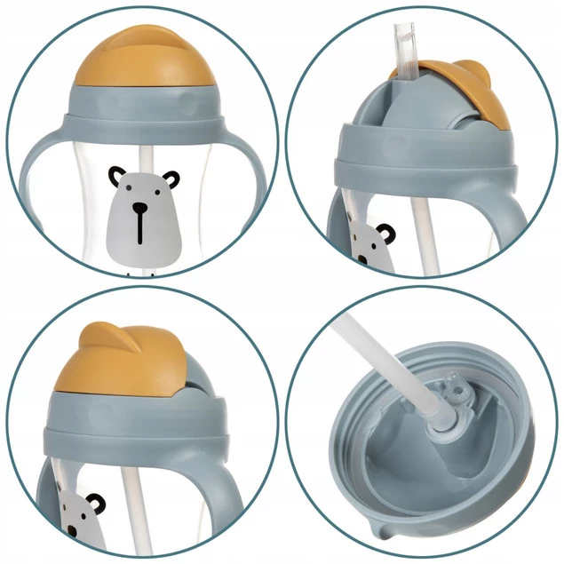AKUKU Kubek Bidon z Chowaną Słomką Uchwyty 300ml 9m+ A0203_9