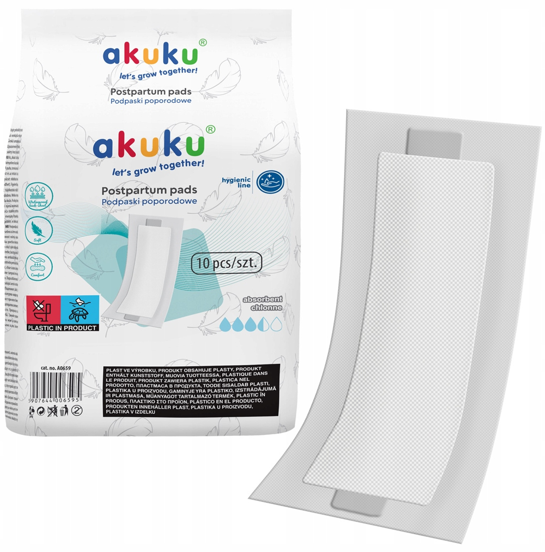 AKUKU Podkłady Higieniczne Duże POPORODOWE Podpaski z Absorbentem 10 A0659_1