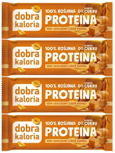 4x Naturalny Baton Proteinowy ORZECHOWY z Nutą KARMELU Dobra Kaloria_1