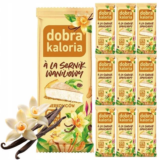 10x Zdrowy Baton Sernik WANILIOWY z Nerkowców Błonnik 0 Cukru Dobra Kaloria_1