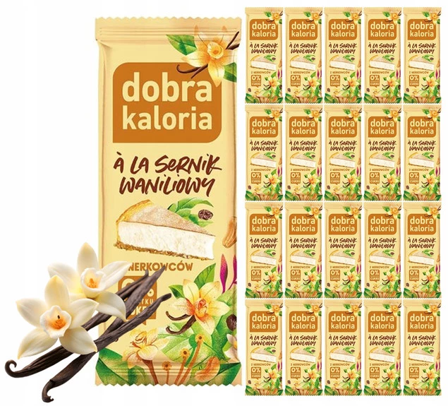 20x Zdrowy Baton Sernik WANILIOWY z Nerkowców Błonnik 0 Cukru Dobra Kaloria_1
