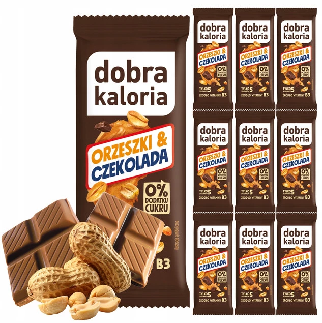 10x Zdrowy Fit Baton CZEKOLADA Orzeszki Bez Cukru Dobra Kaloria_1
