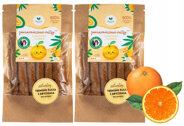2x Rollsy POMARAŃCZOWE Z Witaminą C i Cynkiem 50g Naturalnie Zdrowi_1