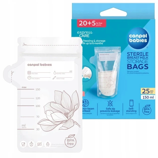 Canpol Babies woreczki na pokarm 150 ml 25 sztuk