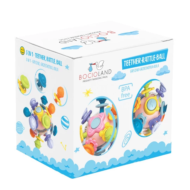 BOCIOLAND Gryzak Grzechotka KULA Zabawka Montessori 12M+ BL243_5