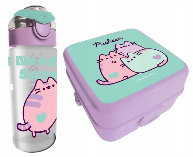 Zestaw Śniadaniowy Wycieczkowy PUSHEEN Bidon Śniadaniówka St. Majewski_1