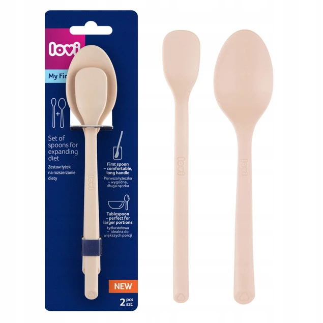 LOVI Zestaw Naczyń z Kubkiem + Pierwsza Łyżeczka i Łyżka Stołowa Łososiowy_3