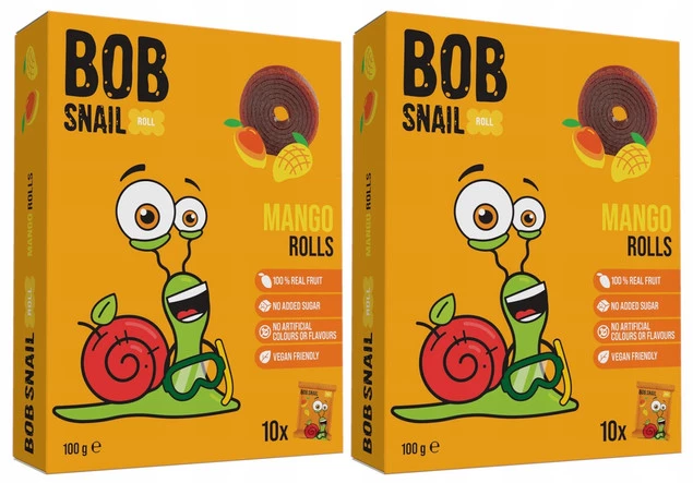 2x Przekąska Owocowa Mango Bez Cukrów 100g BOB SNAIL_1