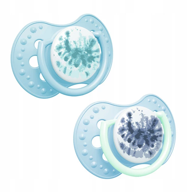 Smoczek Silikonowy Dynamiczny LOVI 3-6m 2 szt. Tie Dye NIEBIESKI_2