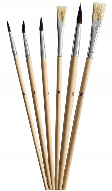 3x Bambino Pędzle Pędzelki Szkolne Zestaw Do Farb 6 Sztuk Bambino_2