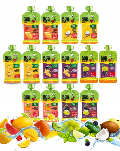 Bob Snail MUS OWOCOWY Bez Cukru PRZECIER Smoothie MIX SMAKÓW 120g x14_1