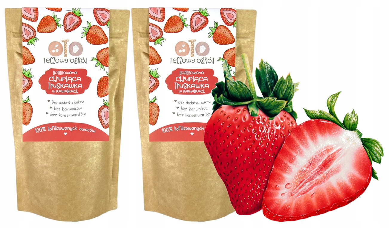 OWOCE LIOFILIZOWANE Chrupiąca TRUSKAWKA W Kawałkach OTOLANDIA 20g x2_1
