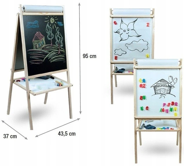 Tablica Dla Dzieci Magnetyczna Kredowa Papier 4w1 3ToysM_6