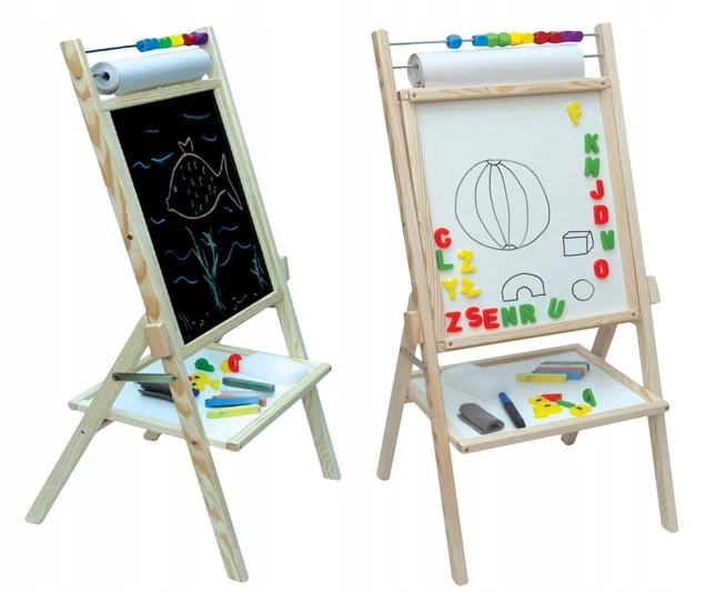 Tablica Dla Dzieci Obrotowa Magnetyczna Papier 42x89cm 4w1 3ToysM_1