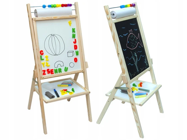 Tablica Dla Dzieci Obrotowa Magnetyczna Papier 42x89cm 4w1 3ToysM_4