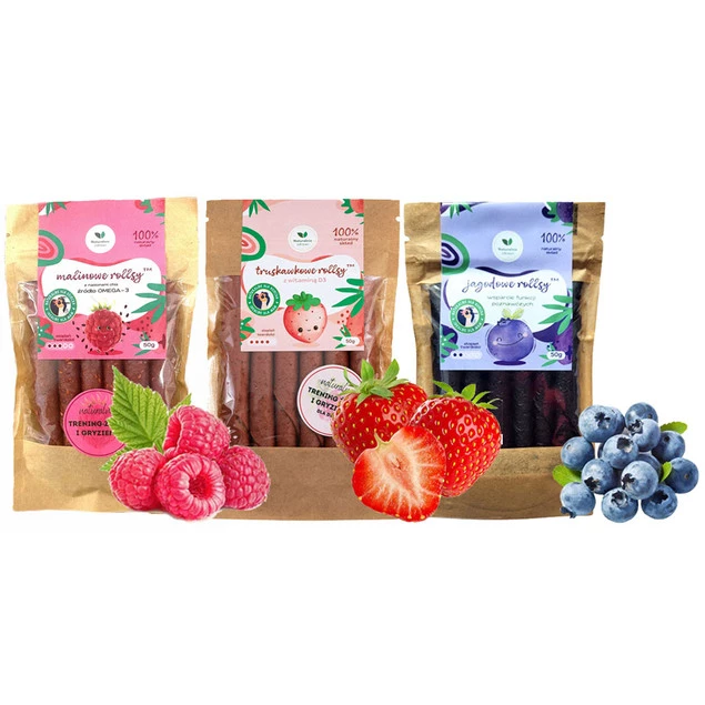 3x Naturalnie Zdrowi Rollsy OWOCOWE MALINA TRUSKAWKA JAGODA_1