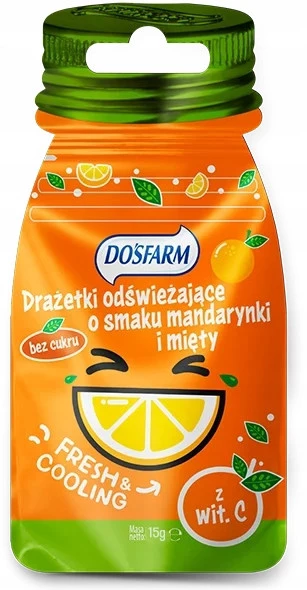 Cukierki Drażetki Odświeżające o Smaku MIĘTA i MANDARYNKA Dosfarm 15g_2