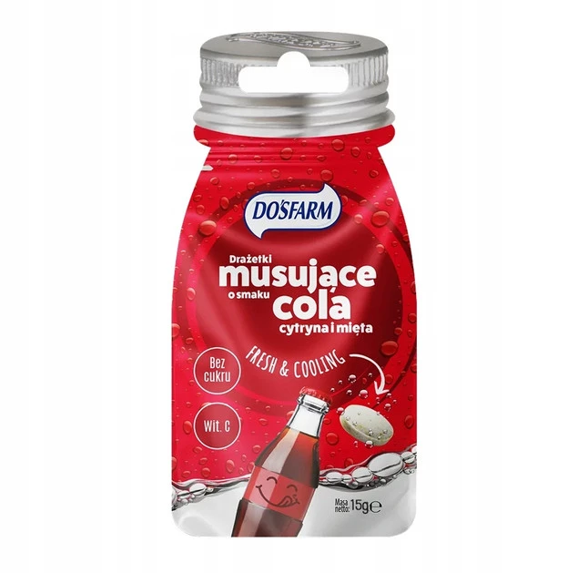 Cukierki Drażetki Odświeżające o Smaku MIĘTA COLA i CYTRYNA Dosfarm 15g_2