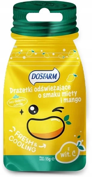 Cukierki Drażetki Odświeżające o Smaku MIĘTA i MANGO Dosfarm 15g_2