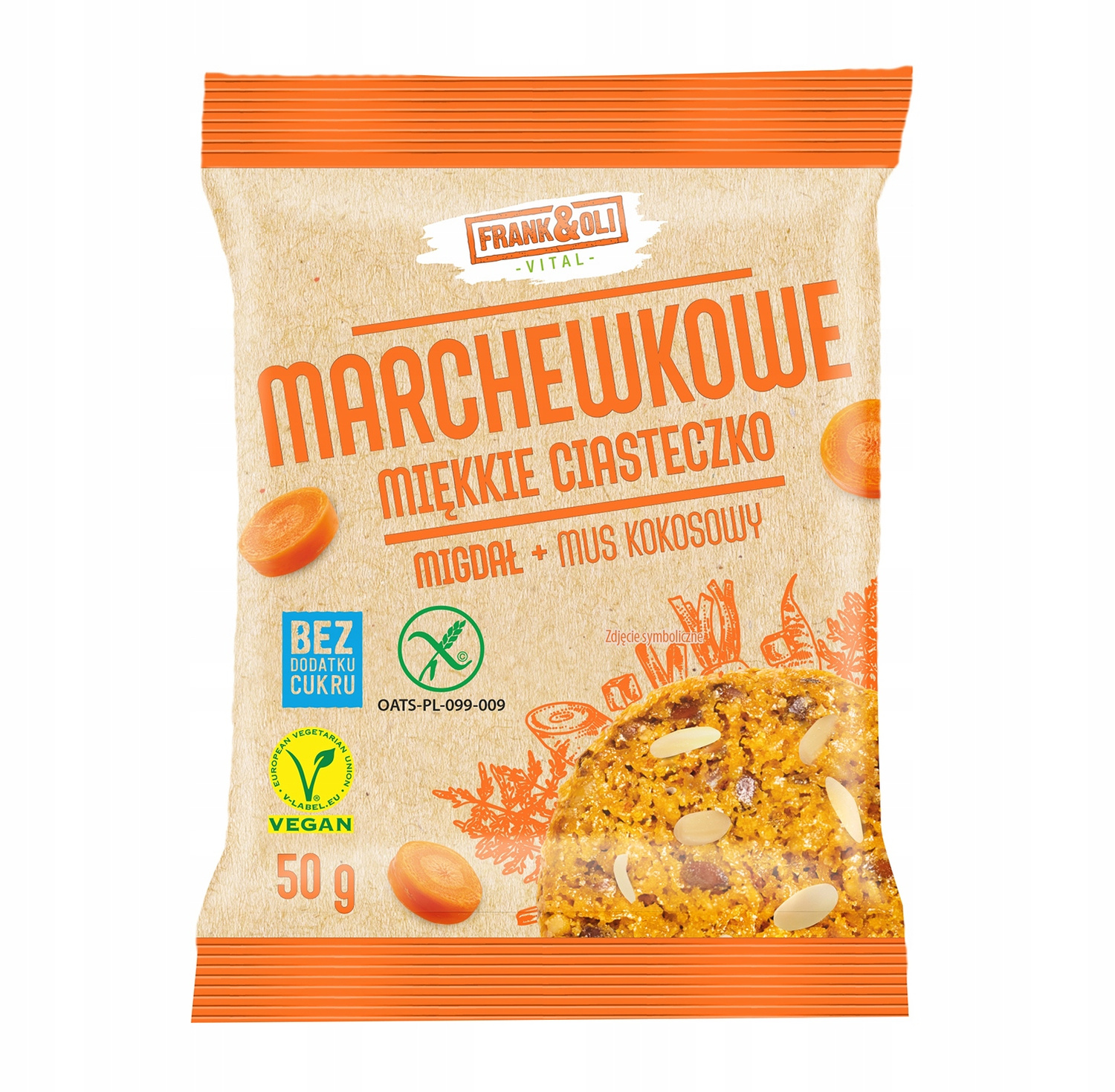 MARCHEWKOWE Miękkie Ciasteczko Frank&Oli 50g_2