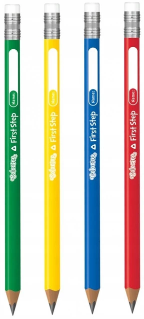 20x Ołówek Trójkątny GRUBY HB z Gumką i Miejscem Na Podpis TUBA Colorino_2