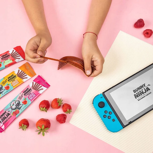 BUNNY NINJA Przekąska owocowa 3 x FRUIT STRAWS jabłko malina 3x16g_4