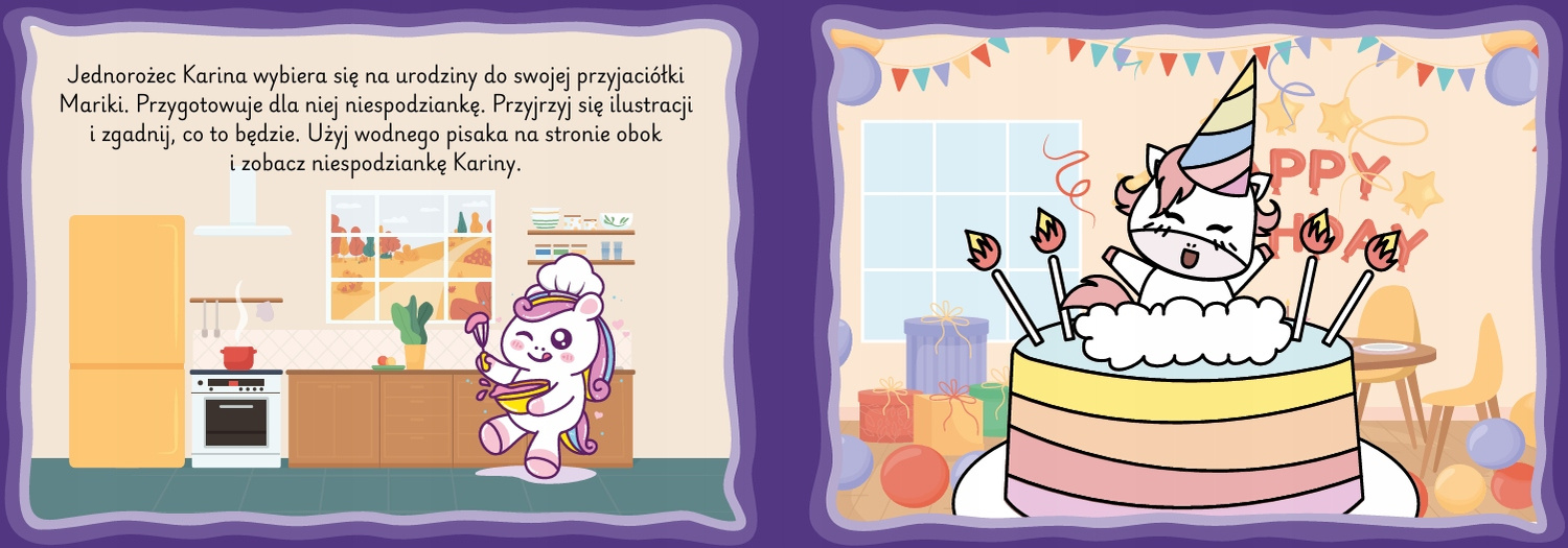 Zadanka i Malowanki Wodne JEDNOROŻCE z Pisakiem 3+ Skrzat_3