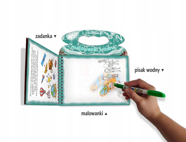 Zadanka i Malowanki Wodne SAMOCHODY SPECIALISTYCZNE z Pisakiem 3+ Skrzat_2