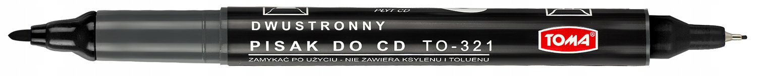 Marker pisak do płyt CD DVD Toma TO-321 dwustronny czarny_3