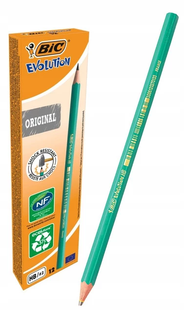 12x Ołówek Eco Bez Gumki HB Bic Evolution_1
