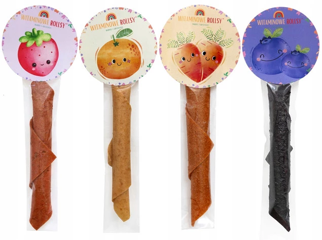 NATURALNIE ZDROWI Rolls Owocowy SOLO Przekąska Dla Dzieci MIX SMAKÓW 8g x4_1